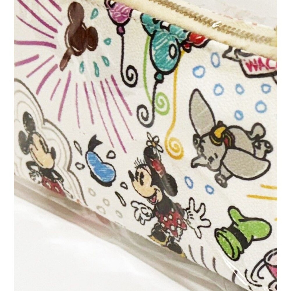 Disney Dooney & Bourke Sketch Coin Purse Cosmetic Case Bag Mickey Minnie Dumbo